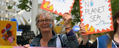 Simavi Managing Director Dieneke van der Wijk at the Climate march in Rotterdam